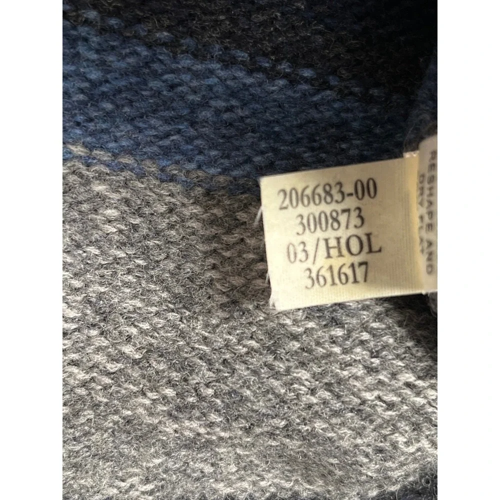 Banana Republic Men's Striped Wool Quarter Zip Sweater‎ Size L